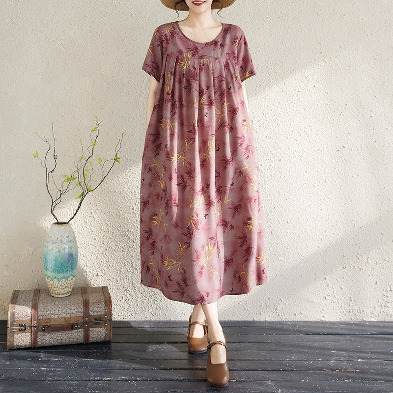 Elegantes Baumwollseidenkleid mit Taschen