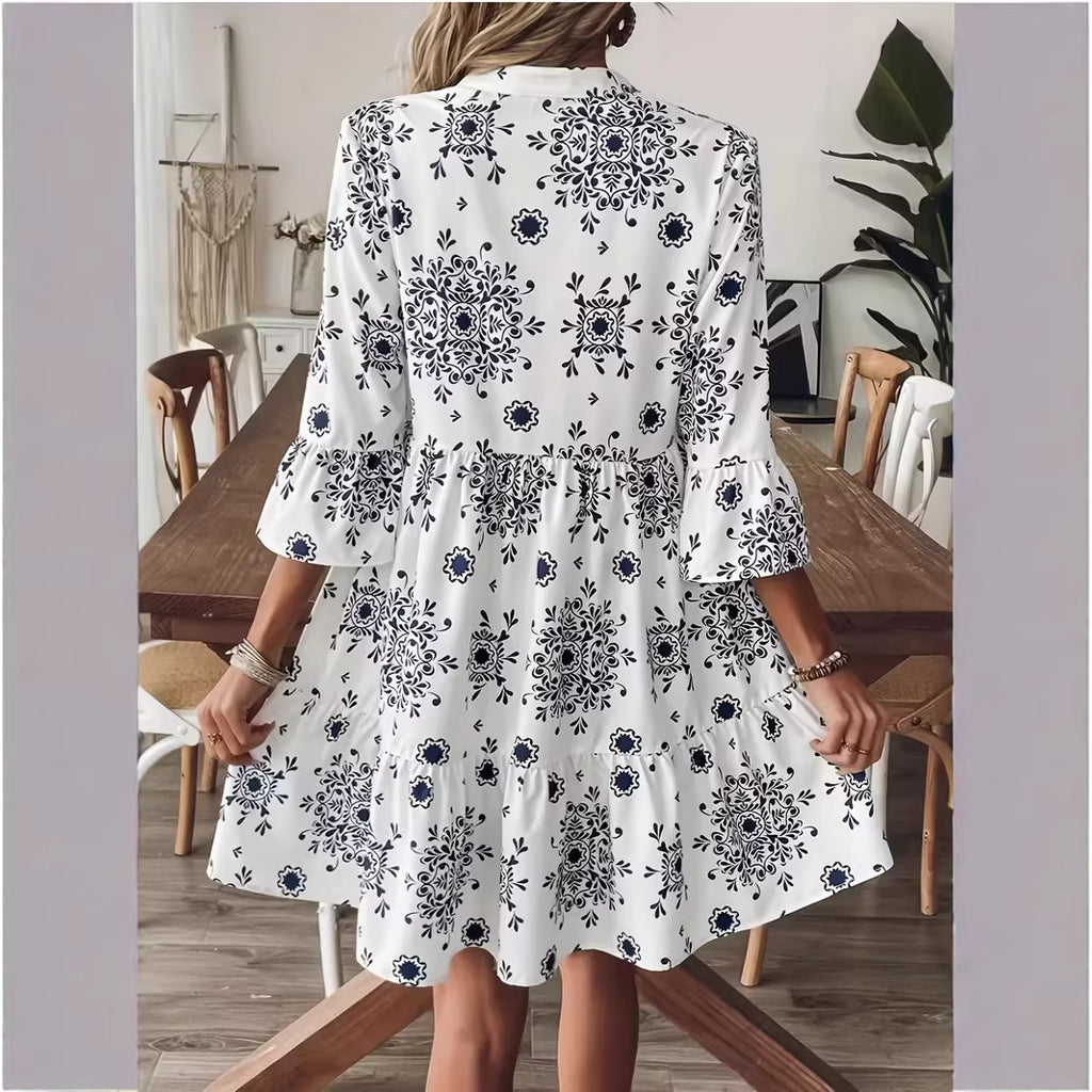 Elegantes Damenkleid mit 3/4-Ärmeln