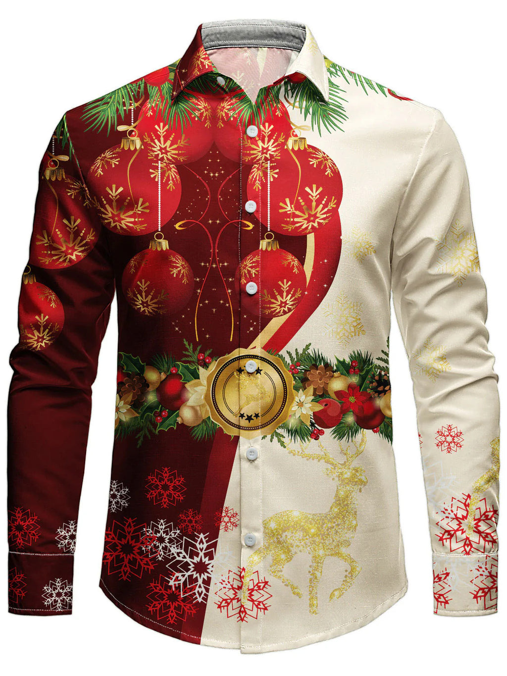 Herren-Langarmhemd mit Weihnachtsbaum-Muster – Bild 15 | LuxeStyle