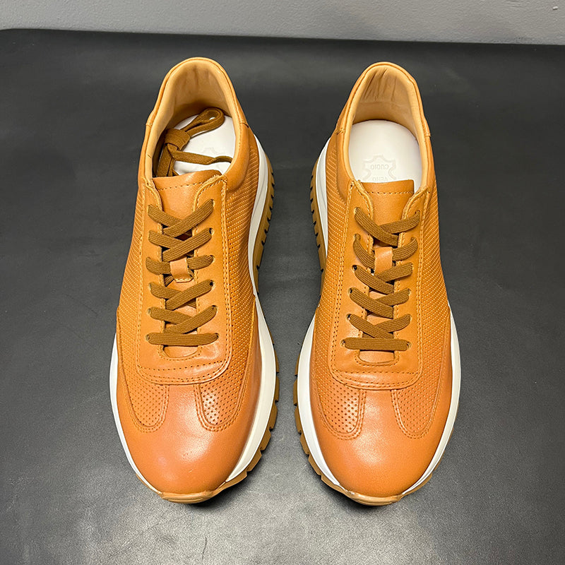 Atmungsaktive Leder-Sneaker mit Plateau für Herren – Bild 4 | LuxeStyle