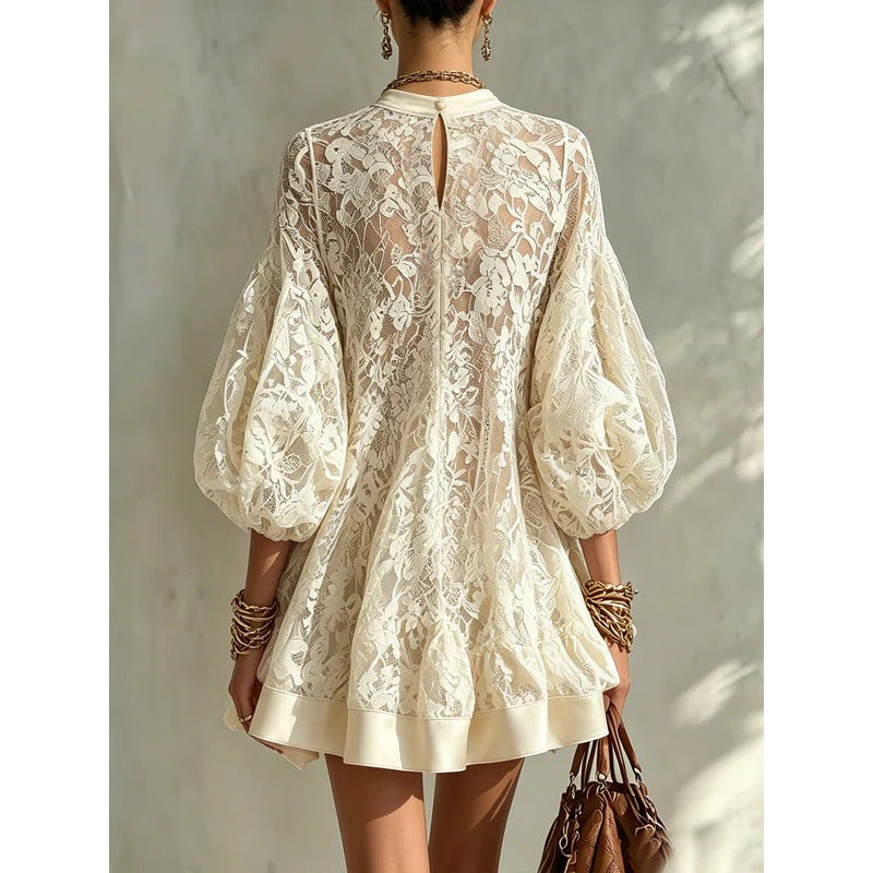 Elegante Spitzenbluse mit 3/4-Ärmeln