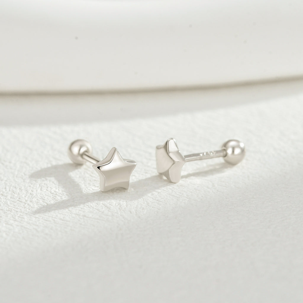 S925 Sterling Silber Stern Ohrringe