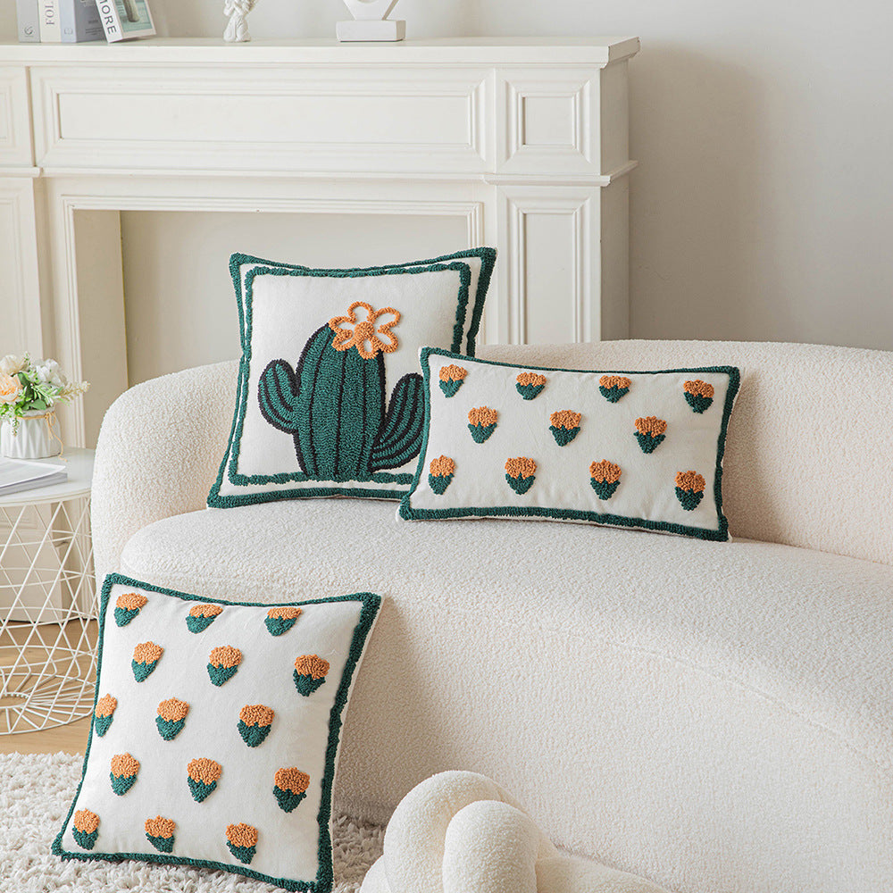 Kissenbezug mit Kaktus und Blumenmuster – Bild 5 | LuxeStyle