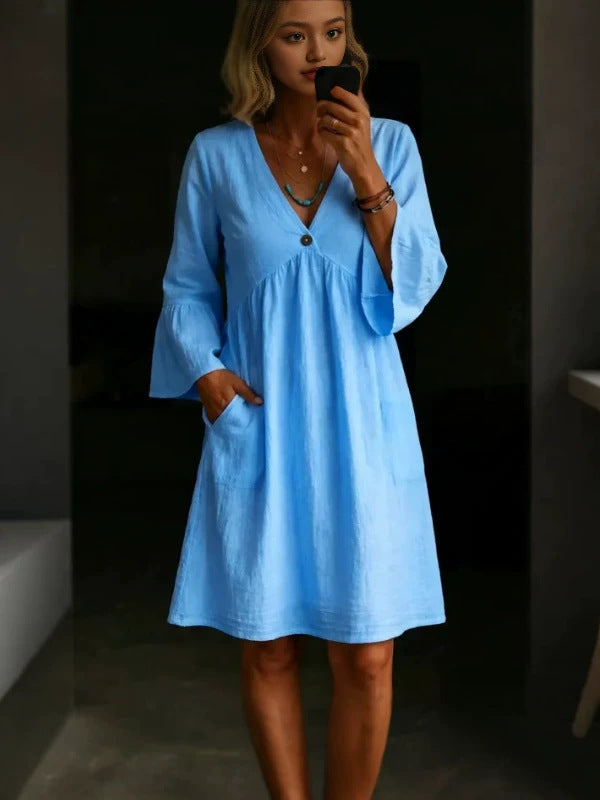 Lässiges Vintage-Kleid mit ausgestellten Ärmeln – Bild 7 | LuxeStyle