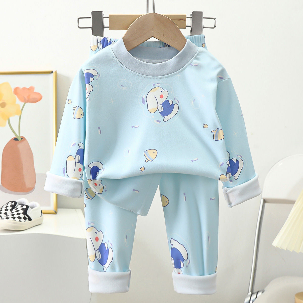 Zweiteiliges warmes Schlafanzug-Set für Kinder – Bild 7 | LuxeStyle