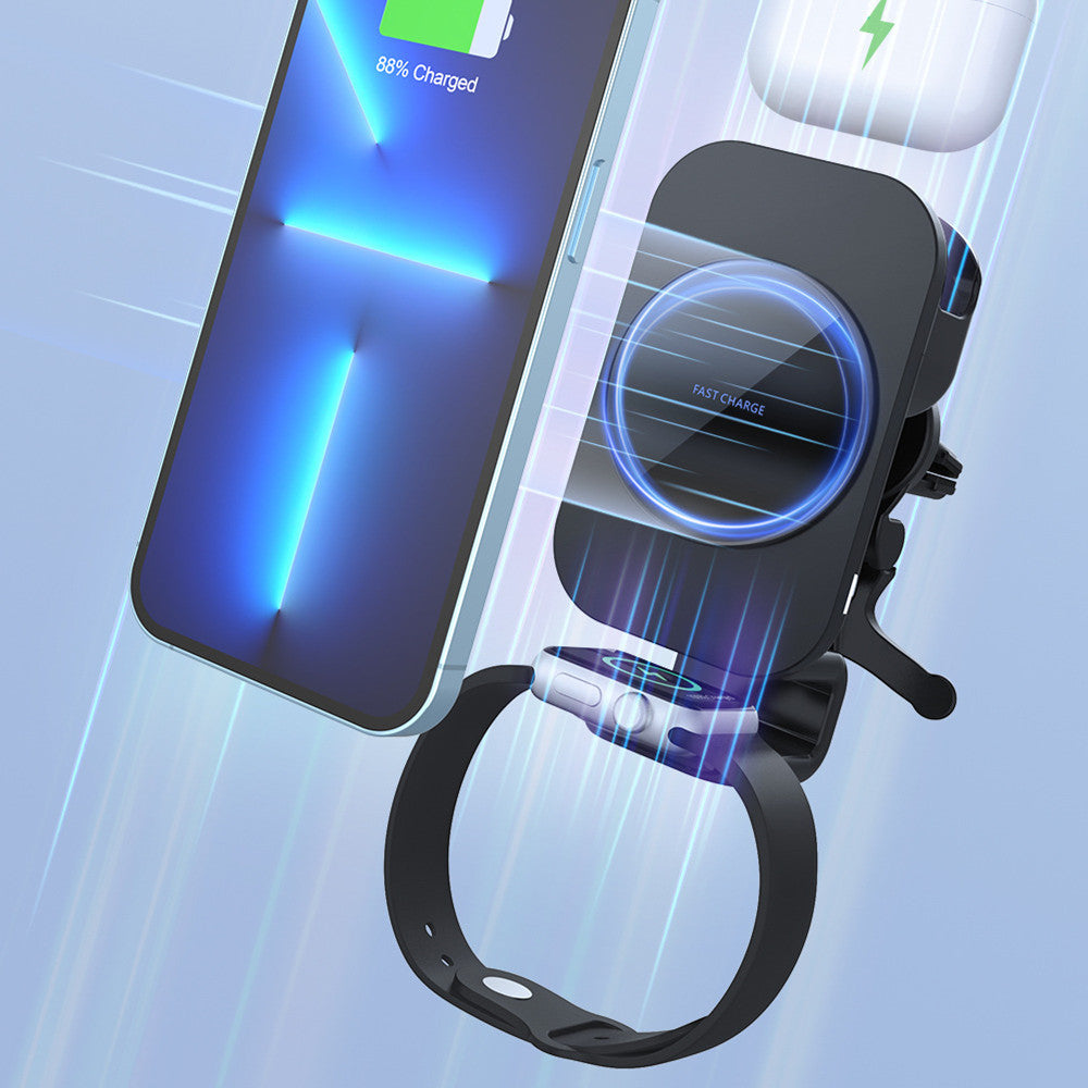 S6 Magnetisches 3-in-1 Auto-Wireless-Ladegerät