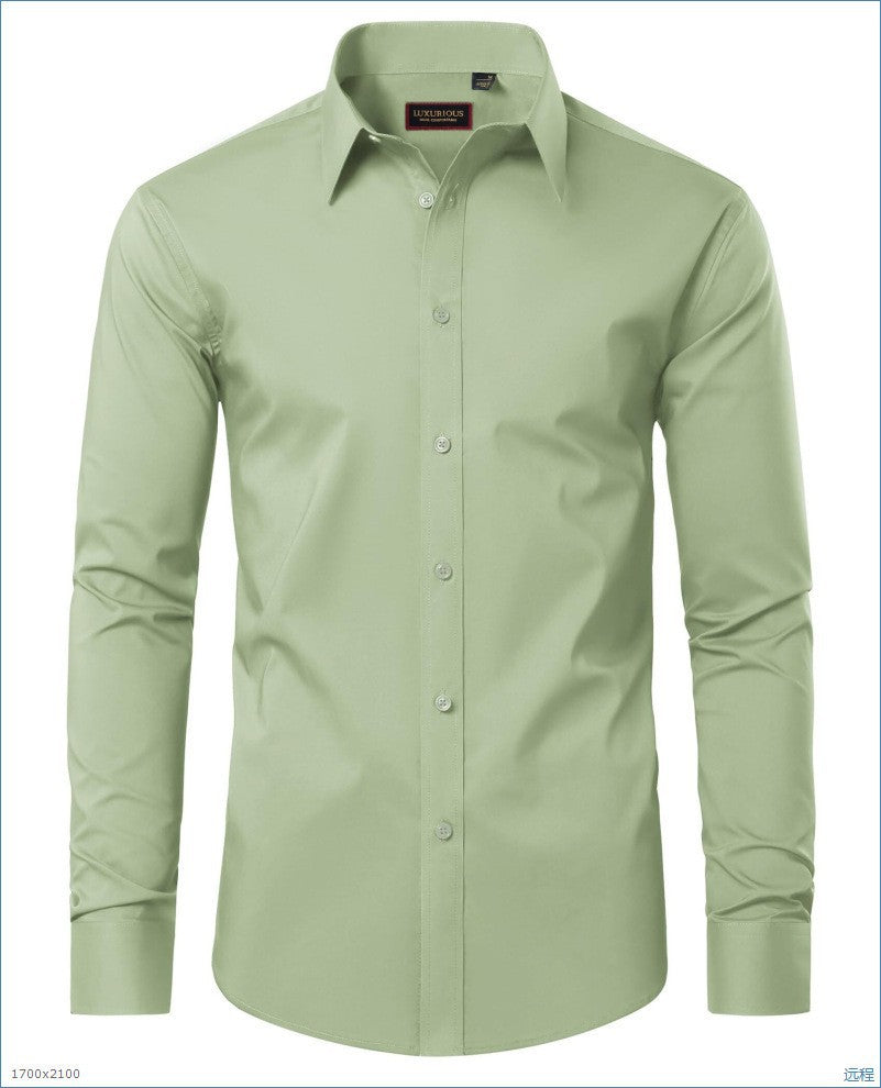 Weisser Stretch-Hemd für Herren – Bild 4 | LuxeStyle