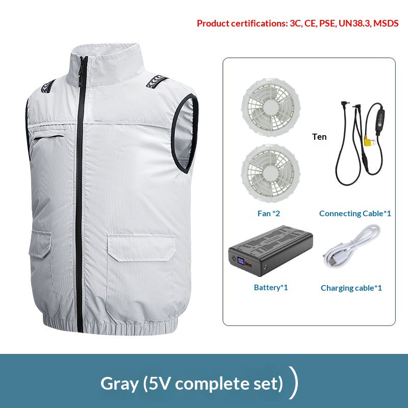 Kühlende Outdoor- und Arbeitsweste mit Ventilator