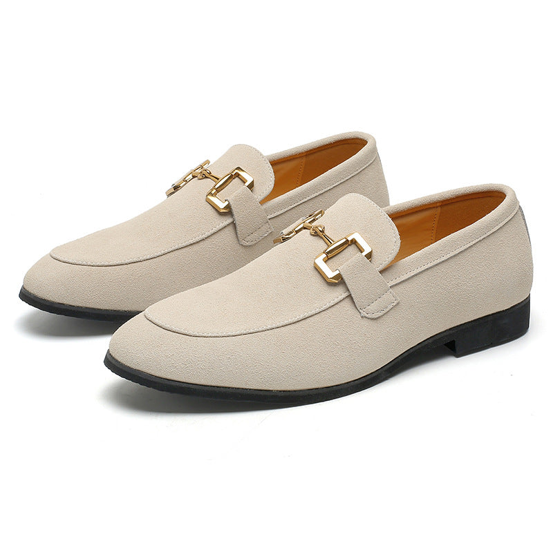 Herren Casual Lederschuhe mit Metallschnallen