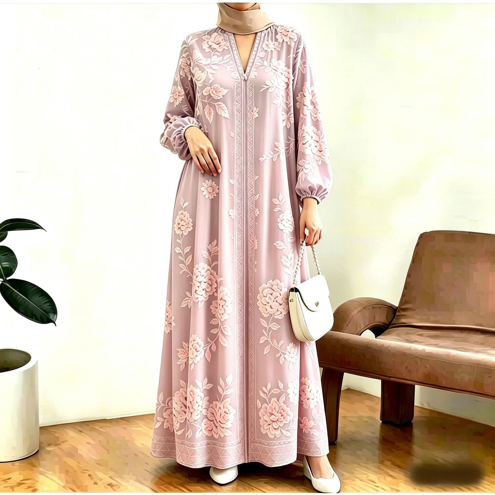 Tiedye-Kleid mit lockerem Sitz