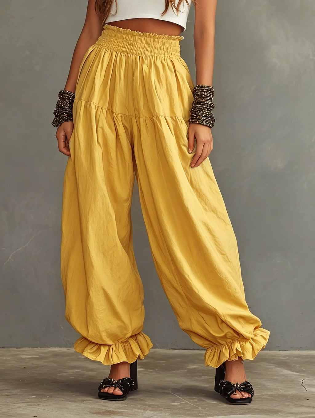 Loose Fit High Waist Stoffhose