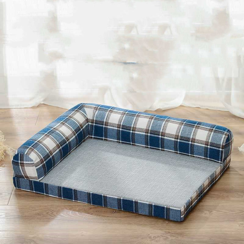 Kratzfestes Leinen-Hundebett mit Kissen