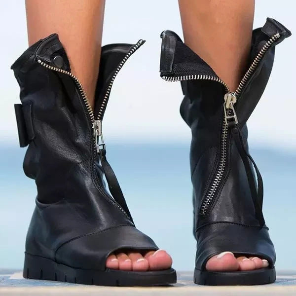 Damen Sandalenstiefeletten mit Reissverschluss – Bild 6 | LuxeStyle