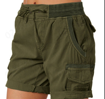 High-Waist Shorts mit Taschen