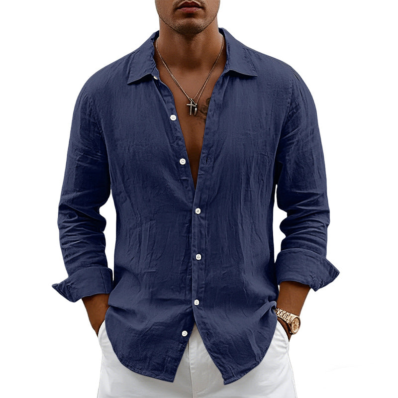 Leichter Leinen-Cardigan mit Reverskragen – Bild 6 | LuxeStyle