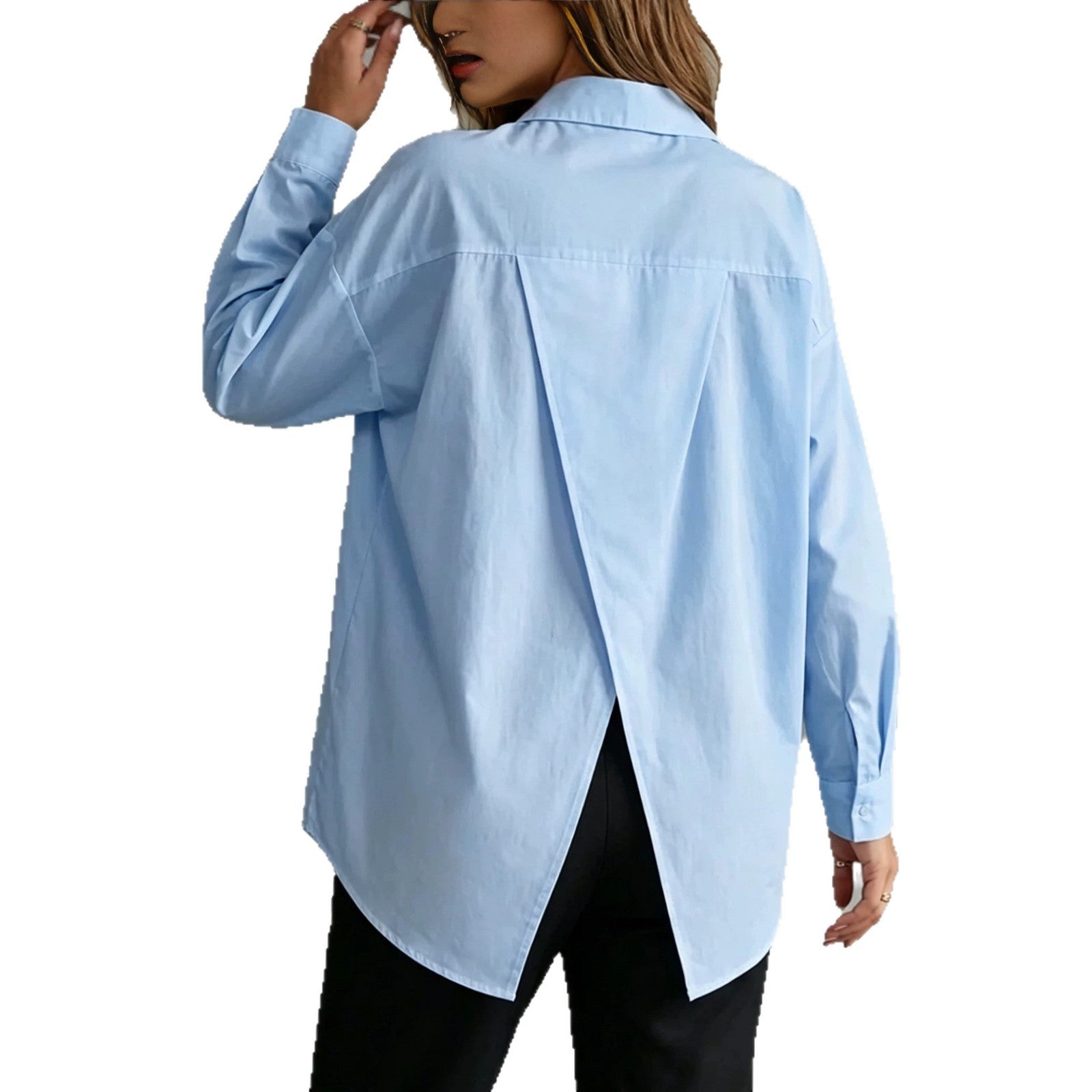 Langarm-Shirt mit Schlitz – Baumwoll-Mix