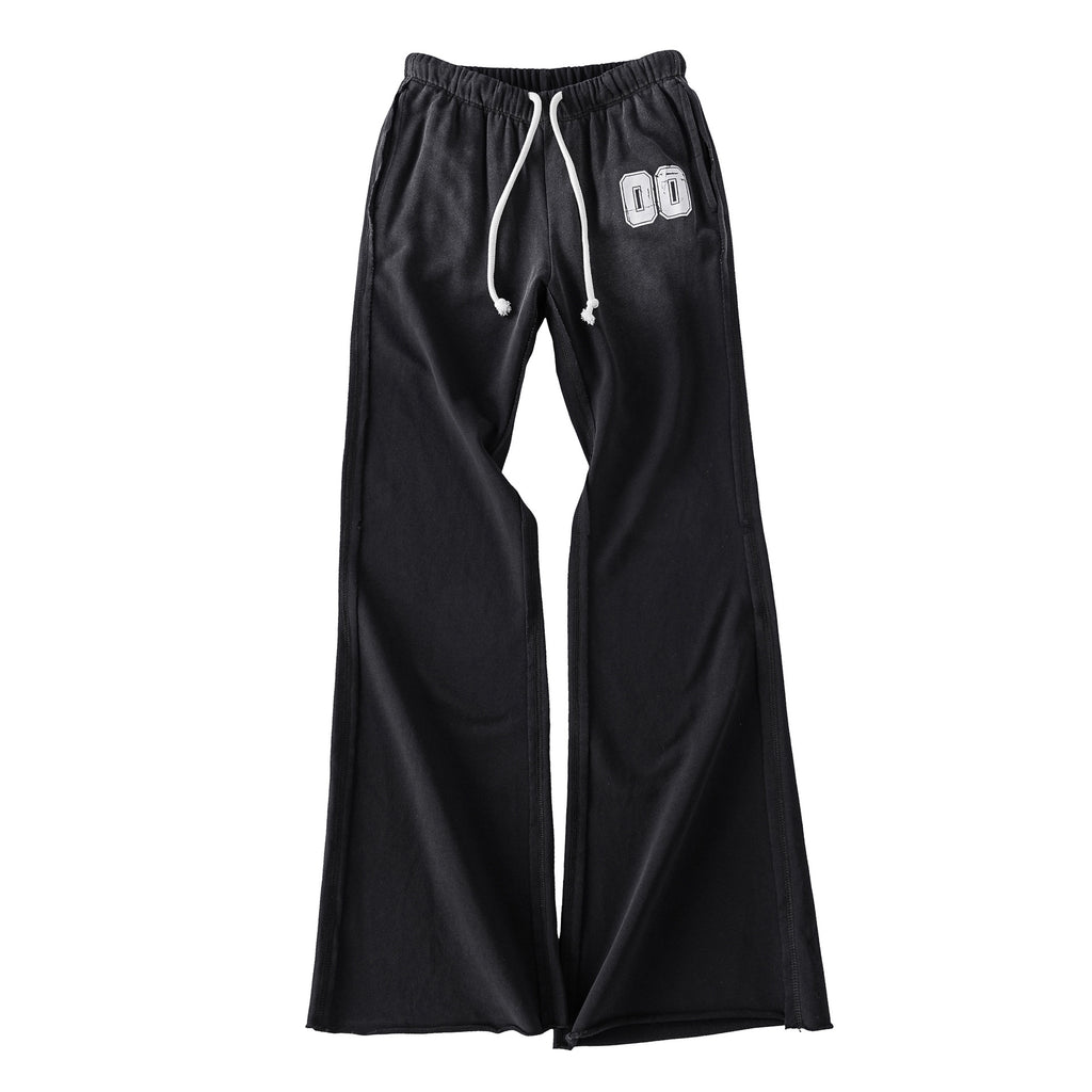 Retro-Freizeithose mit weitem Bein und Kordelzug