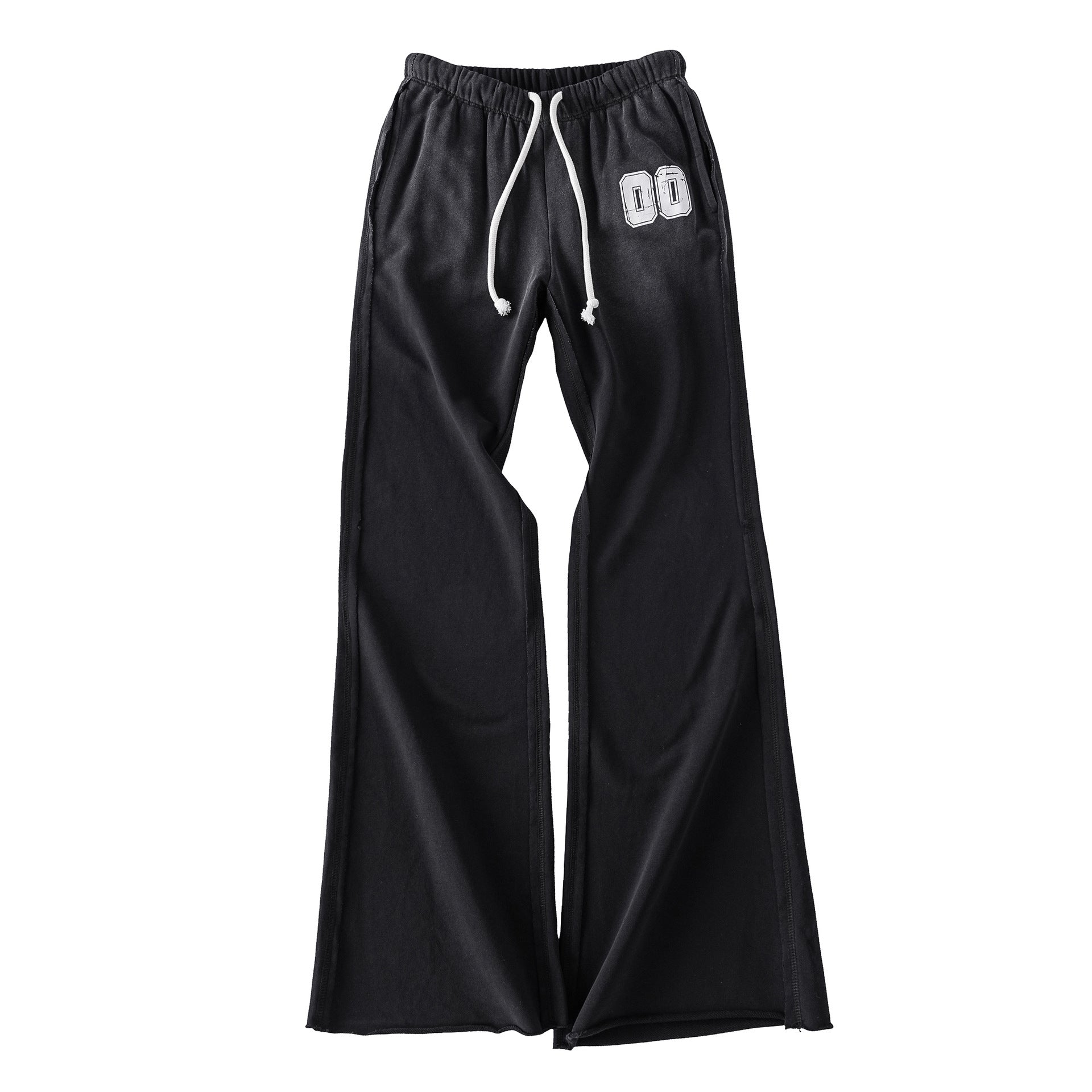 Retro-Freizeithose mit weitem Bein und Kordelzug