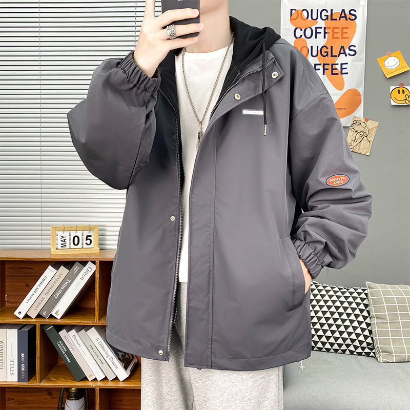 Herren Slim-Fit Kapuzenjacke Korean-Style