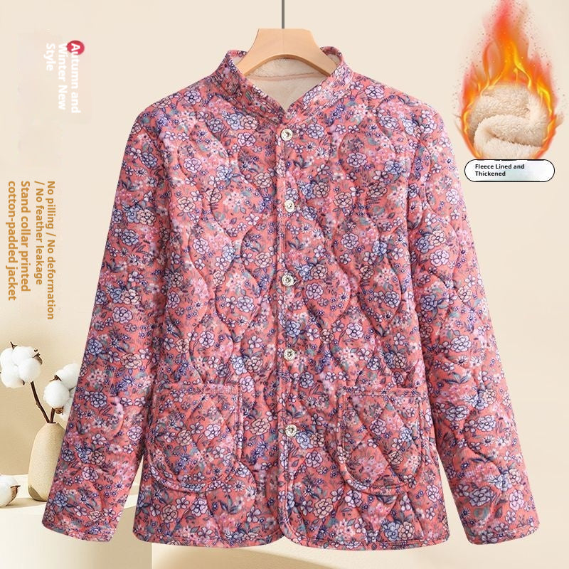 Gepolsterte Baumwolljacke mit Blumenmuster