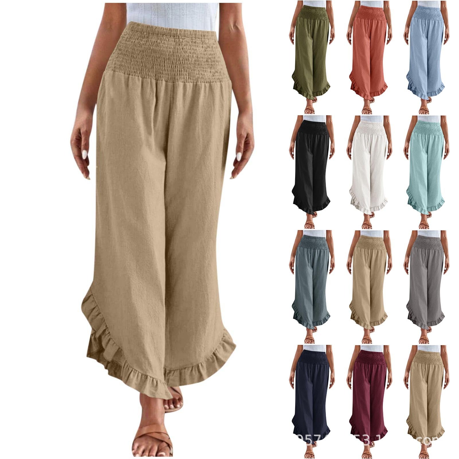 High-Waist Hose mit asymmetrischem Saum