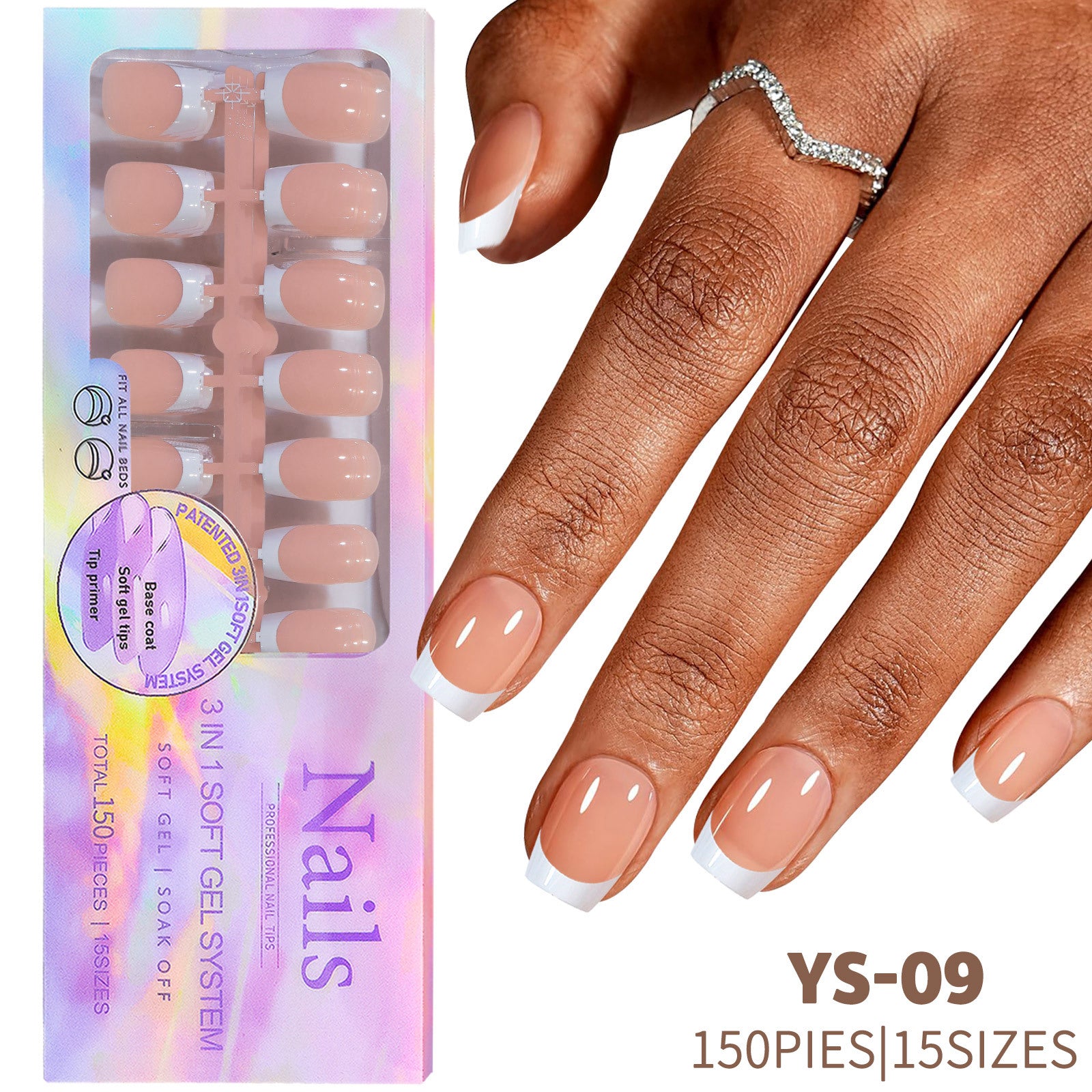 French Black Armour Wearable Nails