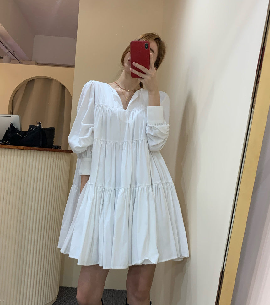 Plissiertes A-Linien Kleid