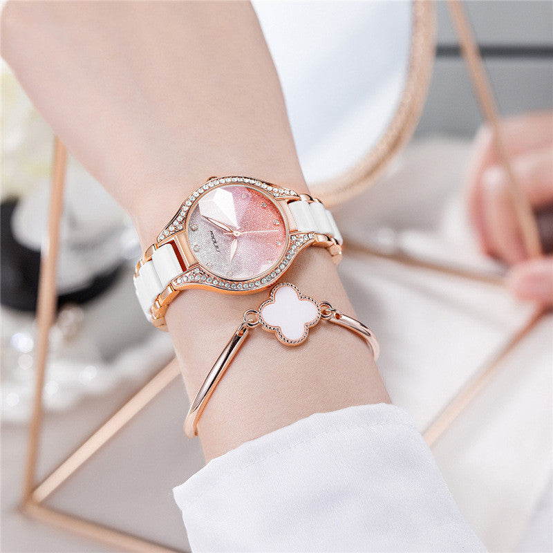 Sternenhimmel Armbanduhr mit Glitzer und Strass