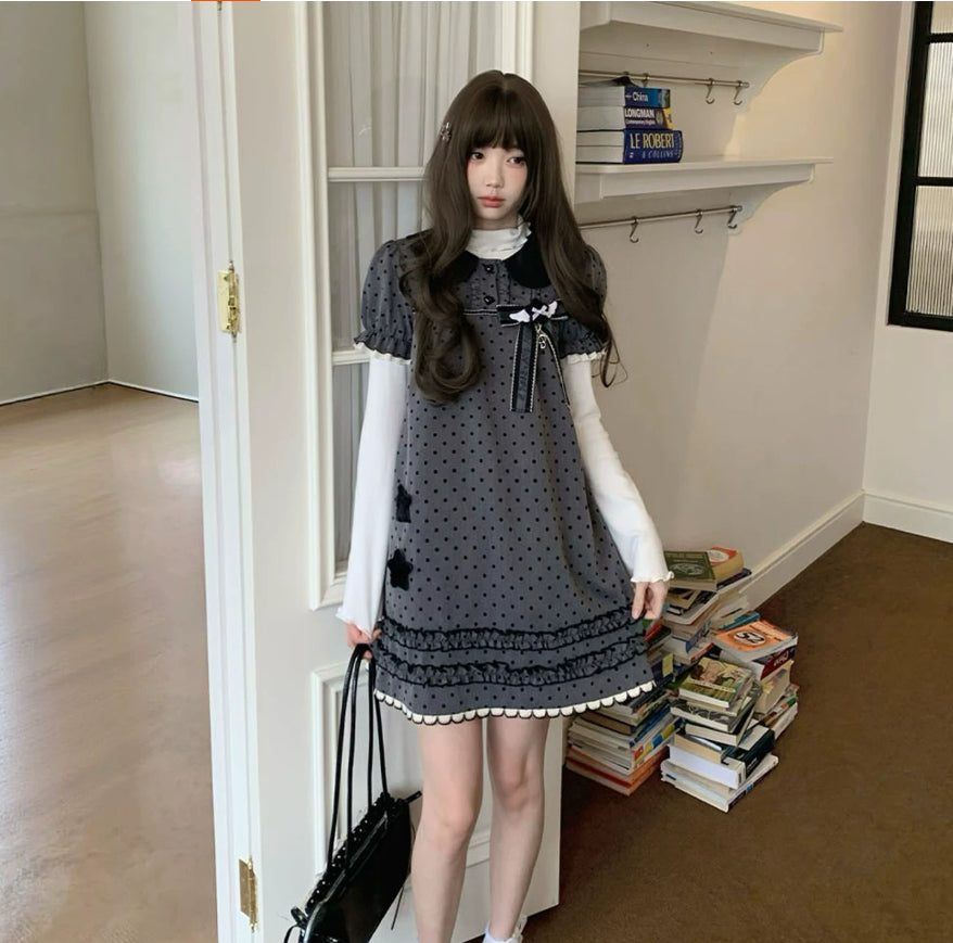 Polka-Dot-Japaneseschleife Kurzärmliges Kleid – Bild 6 | LuxeStyle