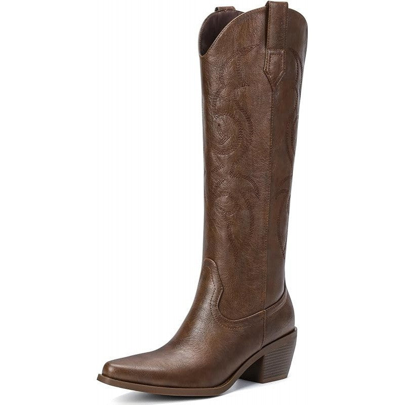 Western Stiefel mit hohem Schaft und seitlichem Reissverschluss