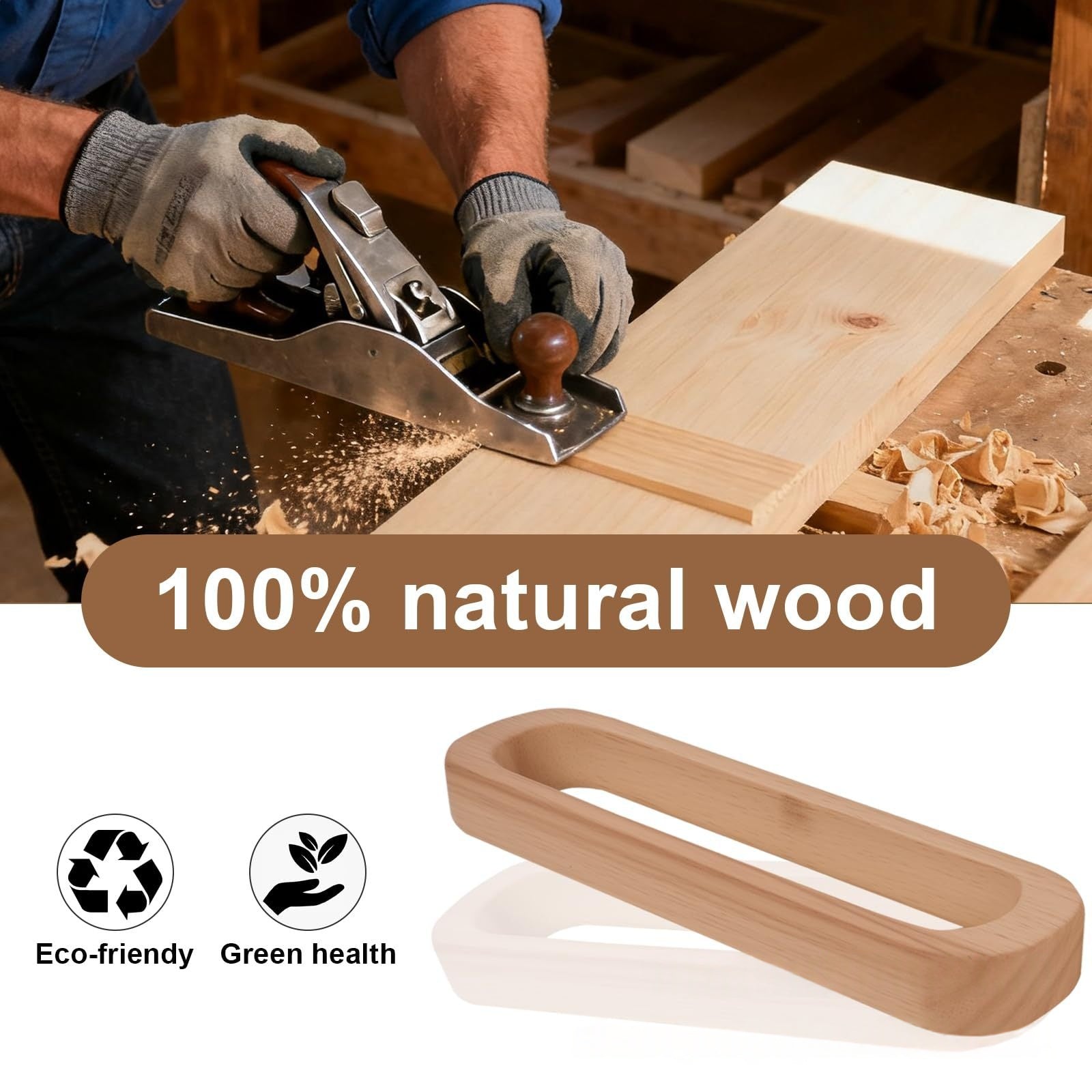 Wandmontierter Handtuchhalter aus Holz