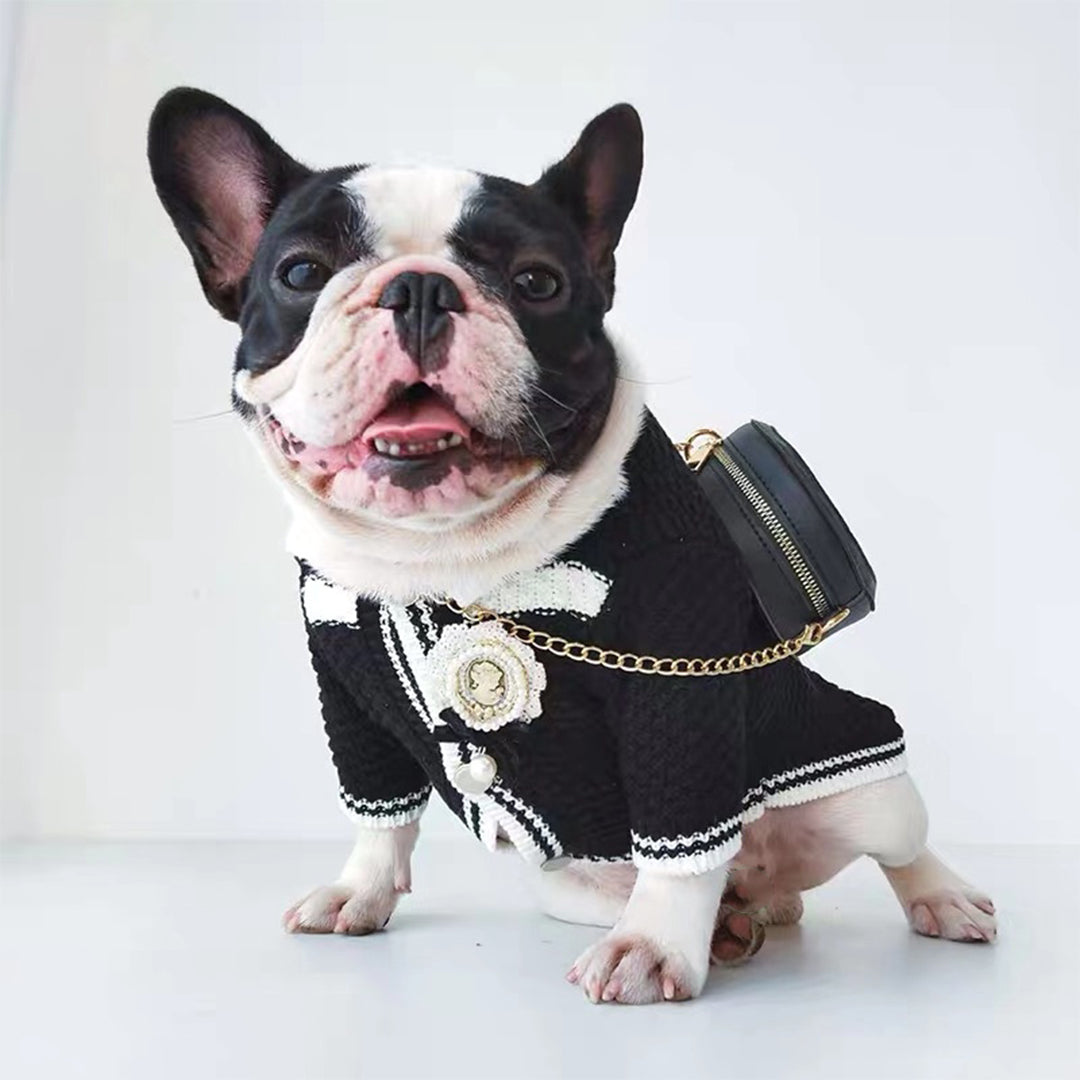 Hundestrickpullover für kleine Rassen, schwarz-weiss – Bild 6 | LuxeStyle