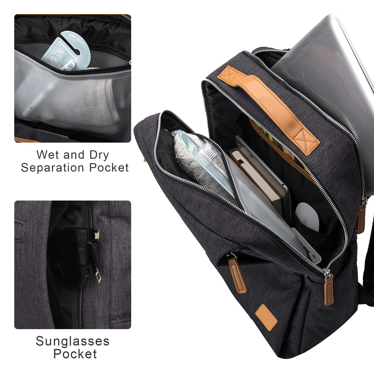 Multifunktionaler Rucksack mit USB-Anschluss – Bild 9 | LuxeStyle