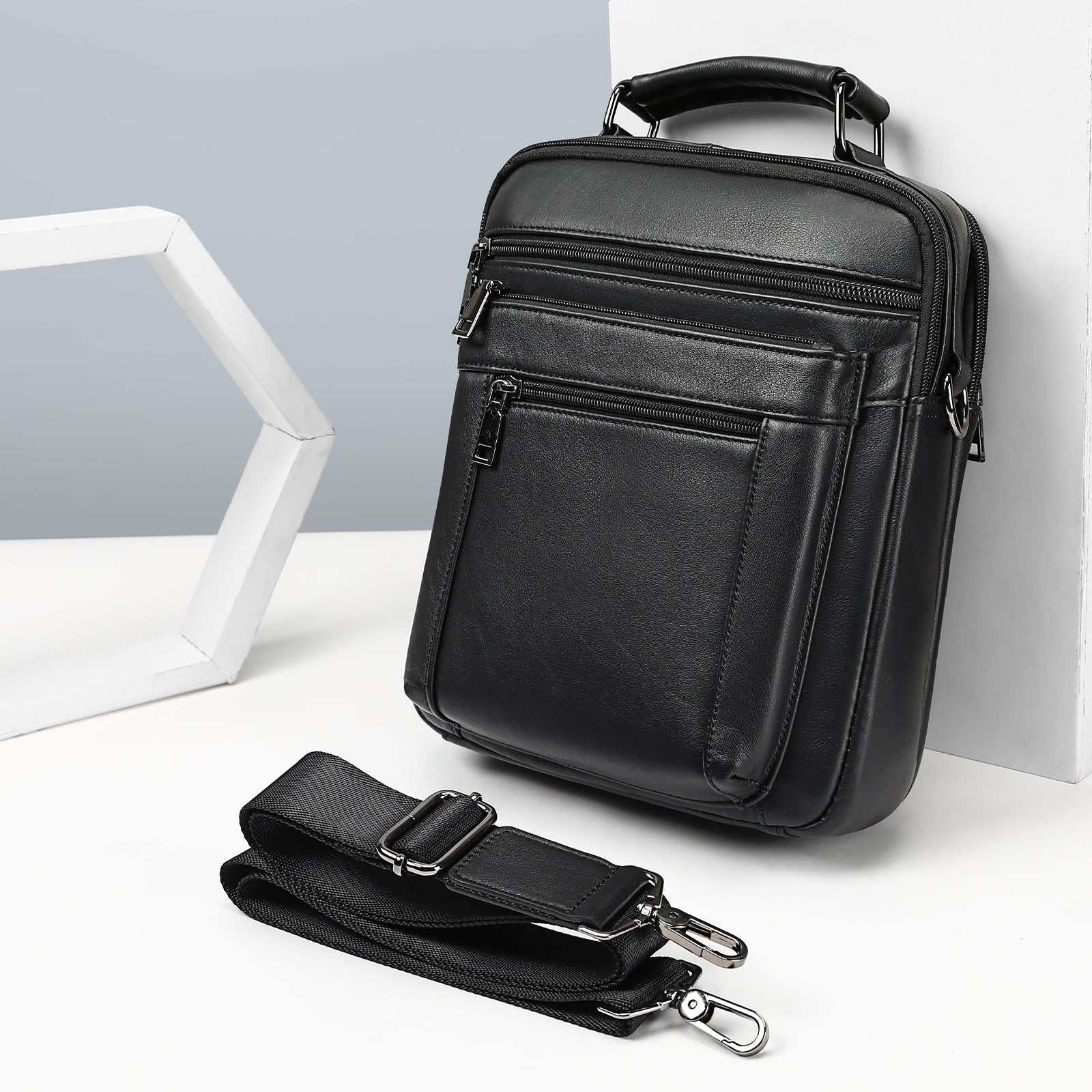 Business Schultertasche aus Leder