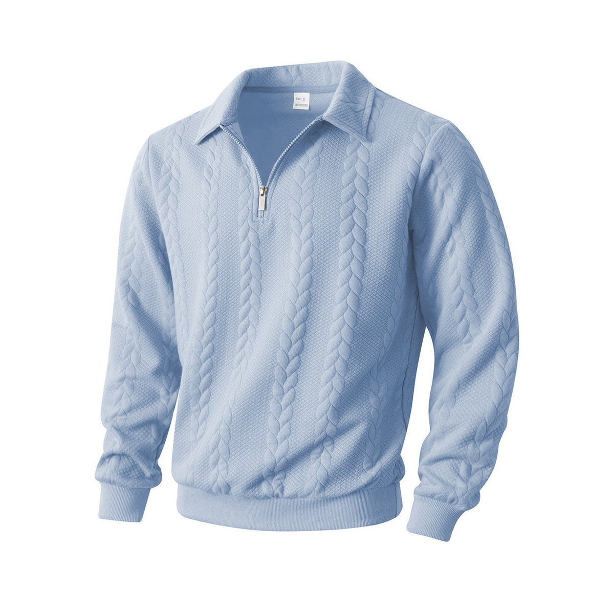 Jacquard Patchwork Half-Zip Polo-Shirt – Bild 5 | LuxeStyle