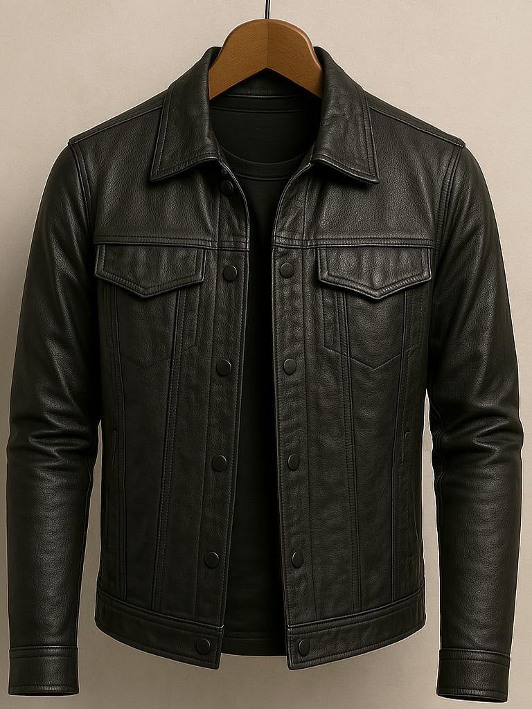 Herren Slim Fit Pilotenjacke mit Kentkragen – Bild 4 | LuxeStyle
