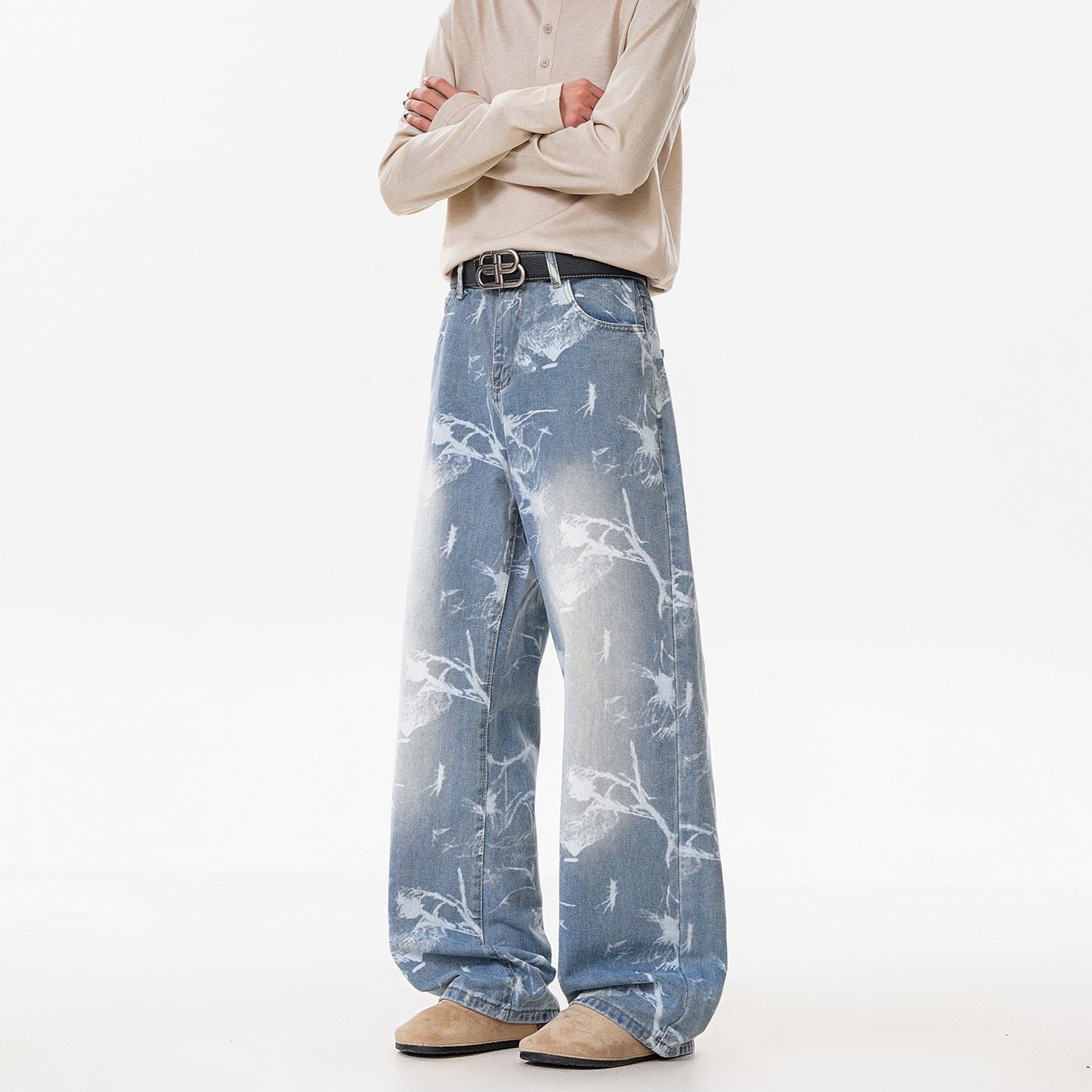 Jacquard Denim Jeans im American Style