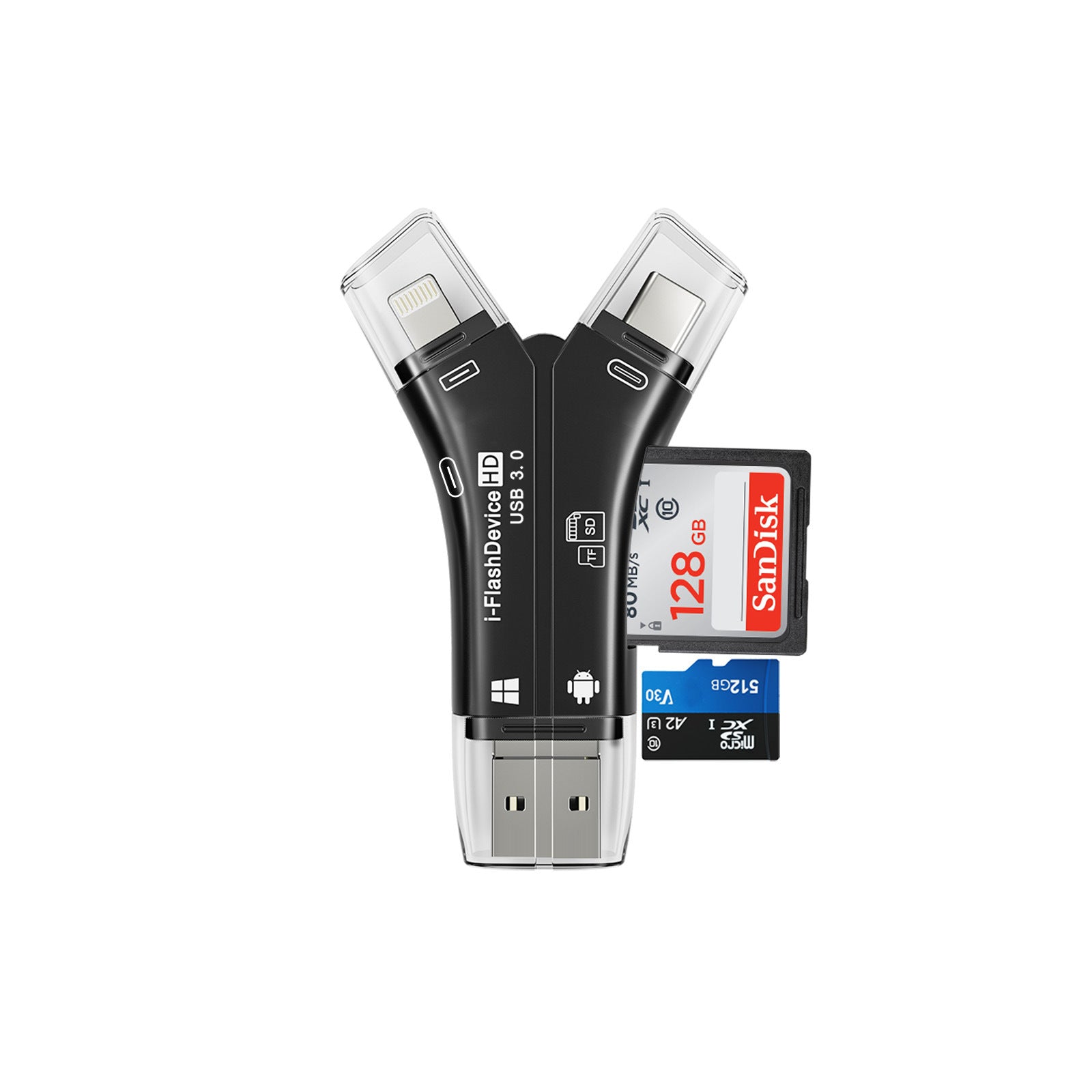 4-in-1 USB Kartenleser für SD & TF Karten