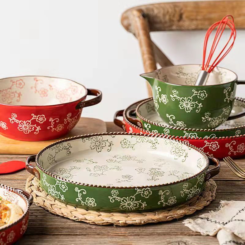 Japanische Keramikbackblech mit Kirschblütenmuster | LuxeStyle