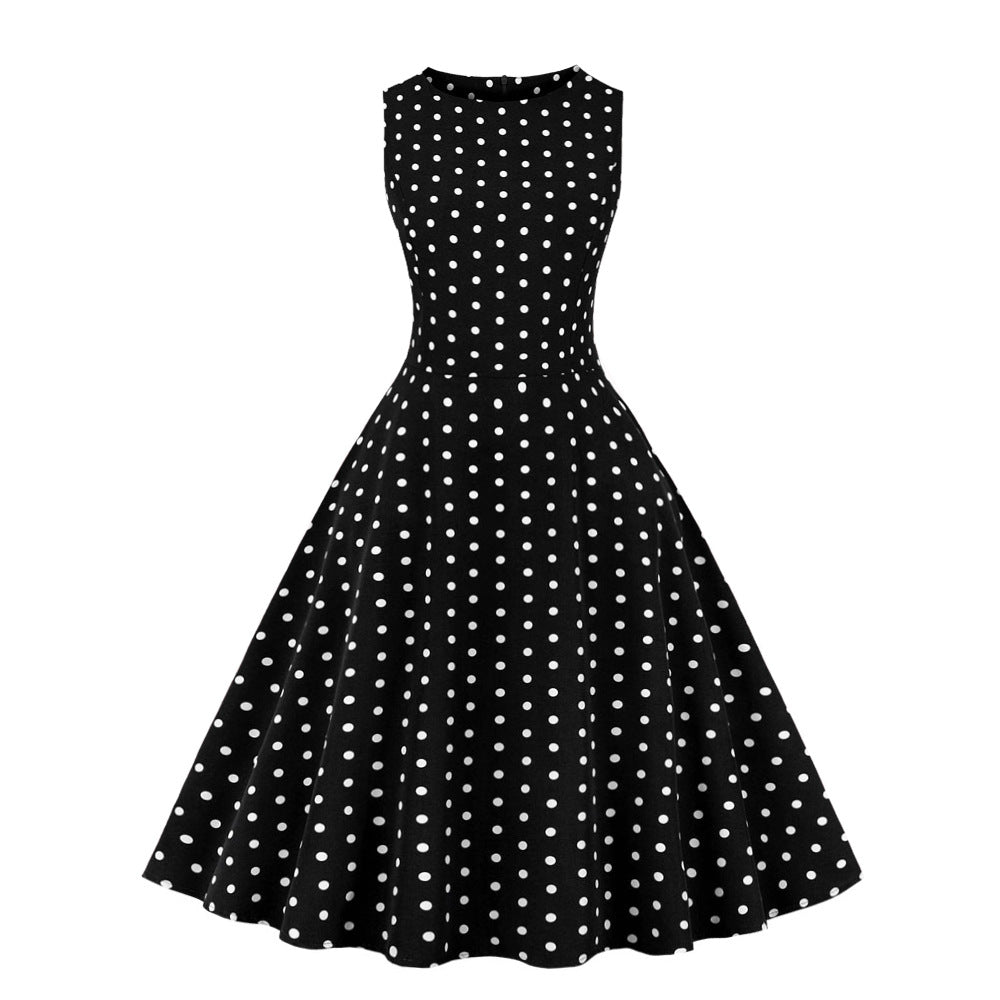 Retro Sommer A-Linien-Kleid mit Polka Dots – Bild 2 | LuxeStyle
