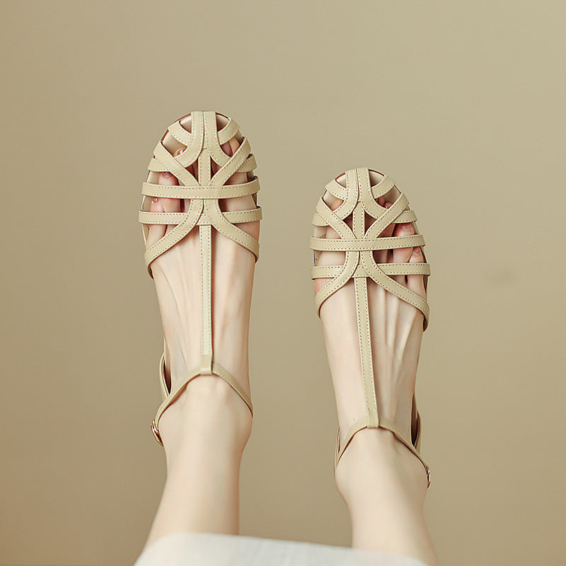 Geflochtene Sandalen mit runder Zehenkappe – Bild 4 | LuxeStyle