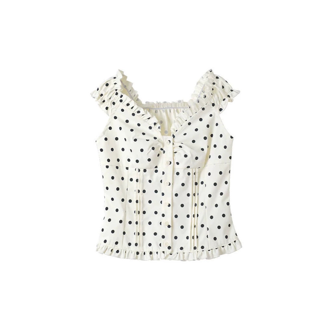 Polka-Dot Oberteil mit Taille