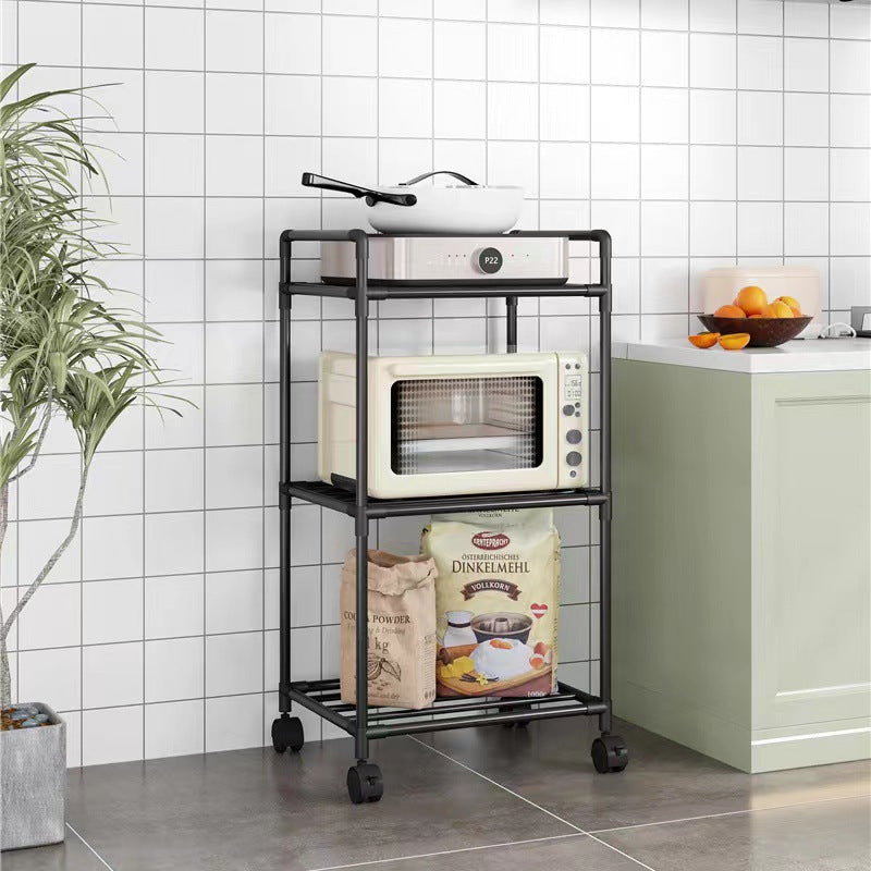 Schwarzer 6‑Schicht‑Trolley für Küche – Bild 2 | LuxeStyle
