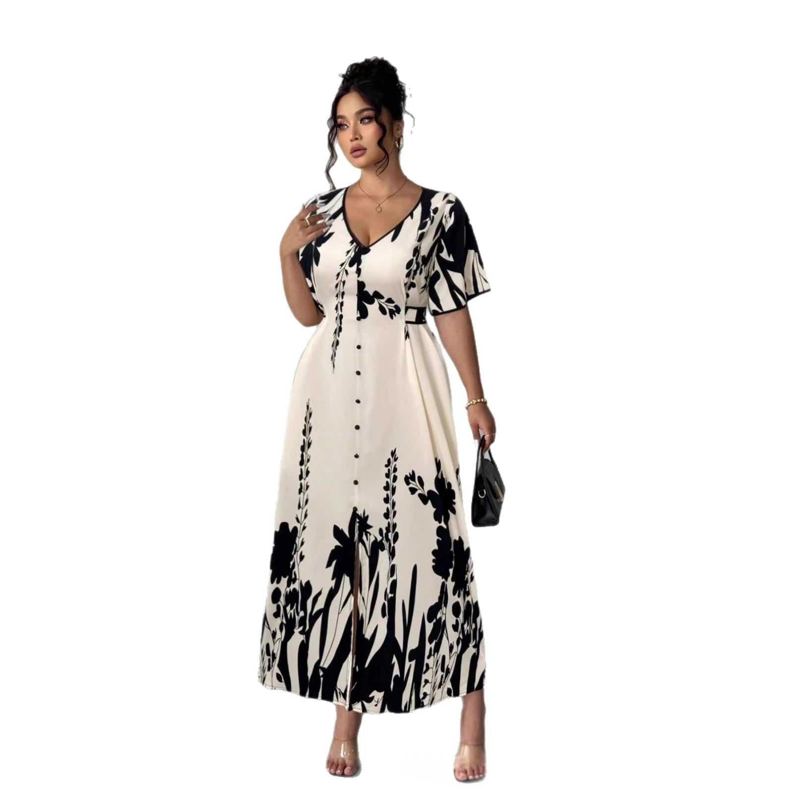 V-Ausschnitt Blumenkleid