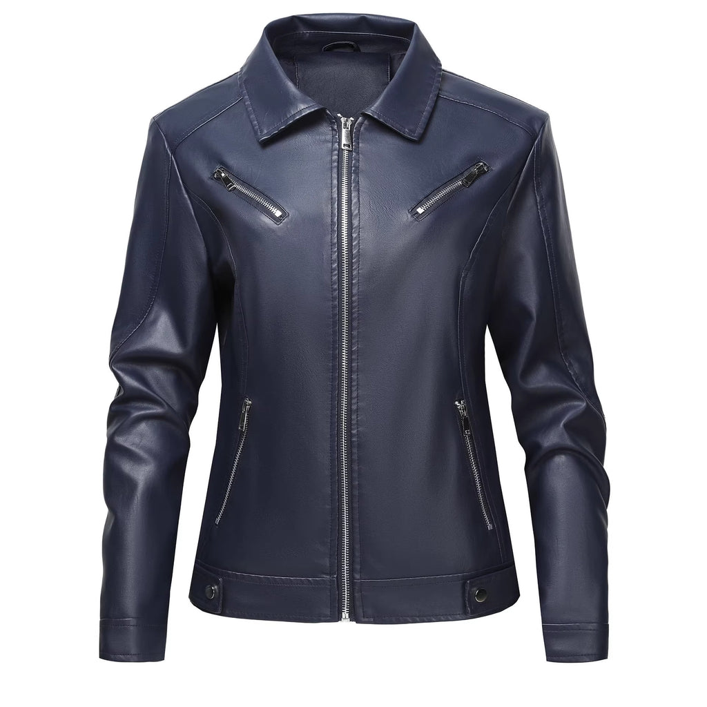 PU Lederjacke Damen, Slim Fit, Schwarz – Bild 5 | LuxeStyle