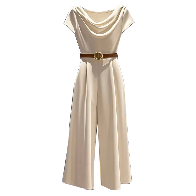 Eleganter Satin-Jumpsuit mit weitem Bein