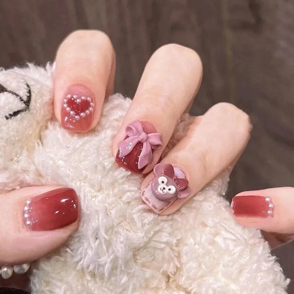 Nail Art Set: Schleife, Perle & Farbverlauf – Bild 2 | LuxeStyle