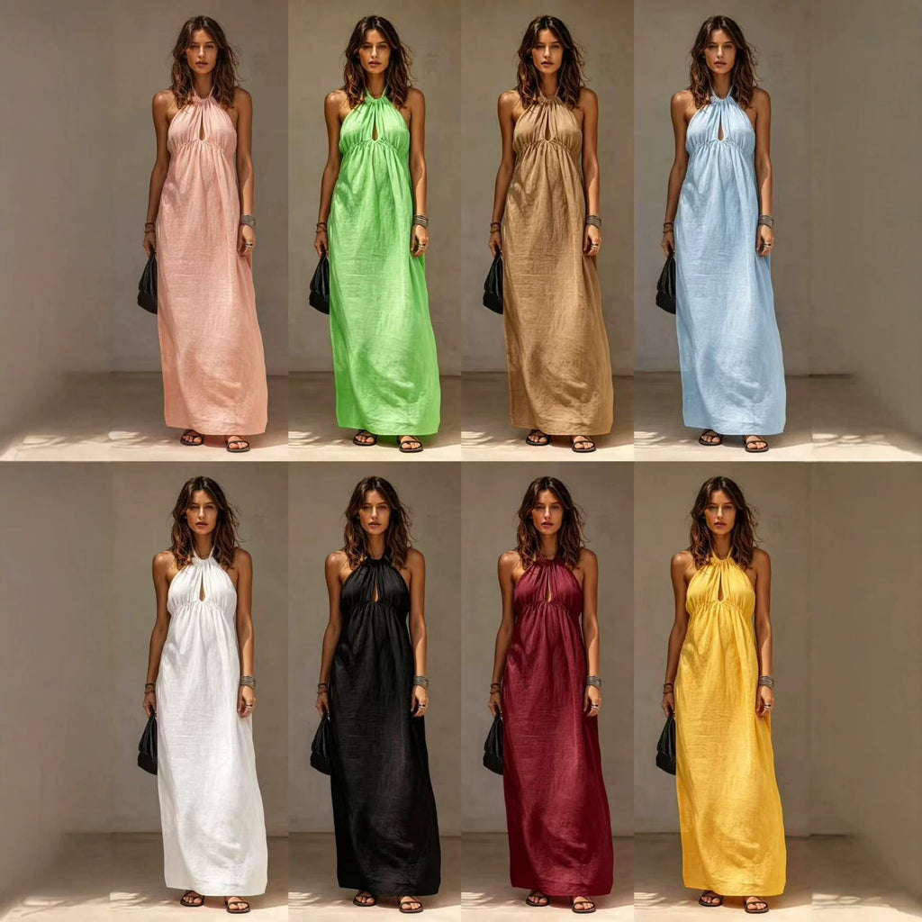 Langes Neckholder-Kleid – Bild 9 | LuxeStyle