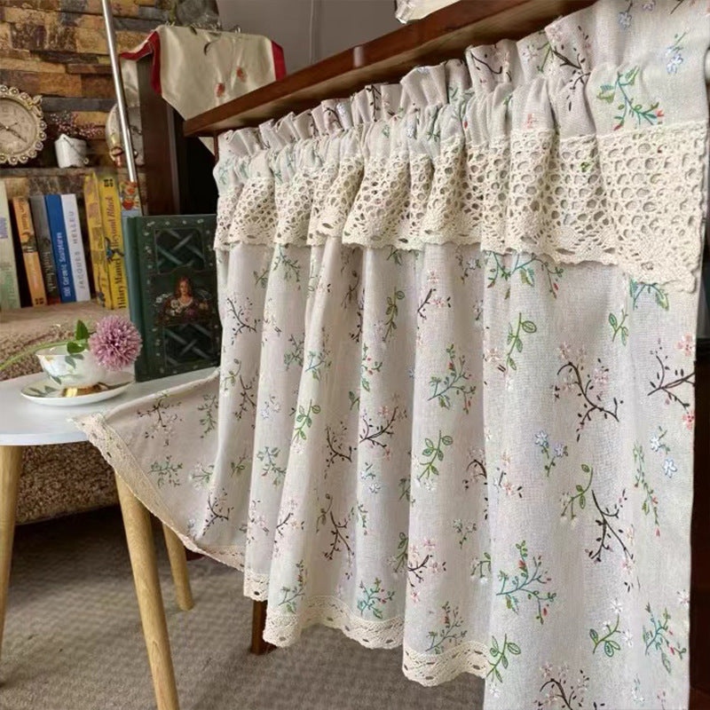 Vorhang „Amerikanischer Landhausstil“ mit Blumenmuster