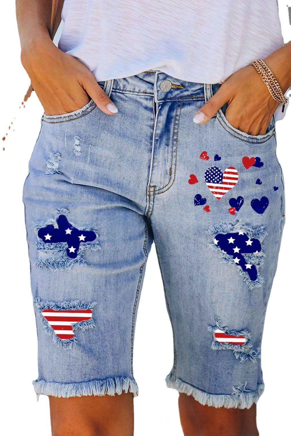 Cropped Straight-Leg Jeans mit Rissen